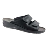 Damenpantoffel, Schwarzes Leder, Rohde