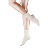 Nachtstrümpfe mit Angora - Offwhite
