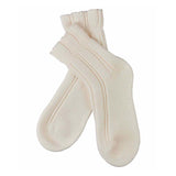 Nachtstrümpfe mit Angora - Offwhite