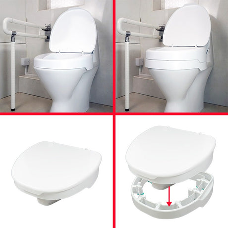 Ezy-Fit toiletforhøjer med låg, 5-10 cm