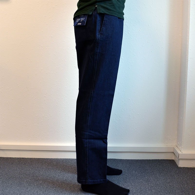 Jeans med elastik i taljen - Blå