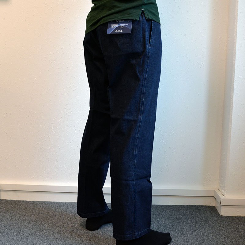 Jeans med elastik i taljen - Blå