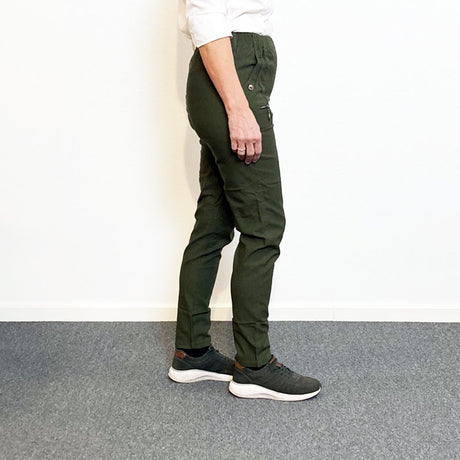 Damenhosen mit Elastikbund - Oliven