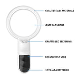 Læselup med LED-lys, 2,5x-4x forstørrelse